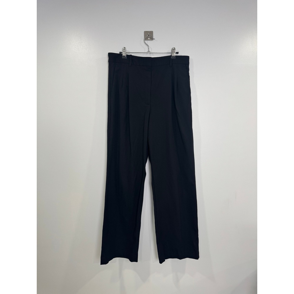 Aritzia Wilfred Women Black Effortless Pant Wool Blend Lined Pleated Size 12